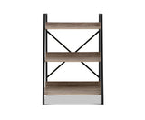 3 Tier Bookshelf Metal Oak - JVEES