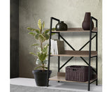 3 Tier Bookshelf Metal Oak - JVEES