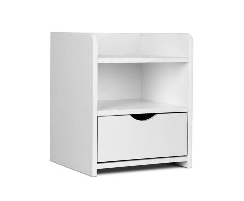 Bedsides Table with Drawer White - JVEES