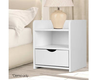 Bedsides Table with Drawer White - JVEES