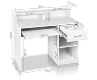 Office Computer Desk with Storage White - JVEES