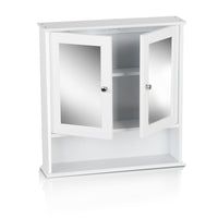 Toilet Mirror Medicine Storage Cabinet White - JVEES