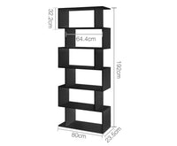 6 Tier Bookshelf Black - JVEES