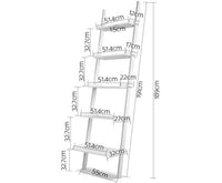 5 Tier Wall Ladder Shelf White - JVEES