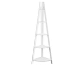 180cm 5 Tier Corner Ladder Bookshelf - White - JVEES