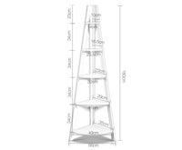 180cm 5 Tier Corner Ladder Bookshelf - White - JVEES