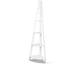 180cm 5 Tier Corner Ladder Bookshelf - White - JVEES