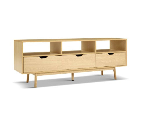 Wooden Scandinavian Entertainment Unit - Natural - JVEES