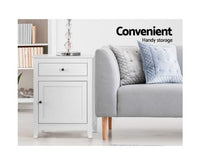 Bedside/Lamp Table Big Storage Drawers Cabinet Nightstand Chest White - JVEES