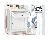 Bedside/Lamp Table Big Storage Drawers Cabinet Nightstand Chest White - JVEES