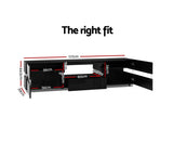 177cm TV Cabinet Entertainment Unit Stand RGB LED Gloss Black - JVEES