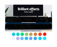 177cm TV Cabinet Entertainment Unit Stand RGB LED Gloss Black - JVEES