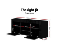 145cm RGB LED TV Cabinet Entertainment Unit - Gloss Black - JVEES