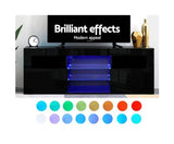 145cm RGB LED TV Cabinet Entertainment Unit - Gloss Black - JVEES