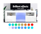 145cm RGB LED Gloss TV Stand Cabinet Entertainment Unit - JVEES