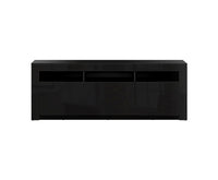 High Gloss TV Cabinet Entertainment Unit -RGB LED - 160cm Black - JVEES