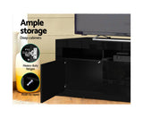 High Gloss TV Cabinet Entertainment Unit -RGB LED - 160cm Black - JVEES