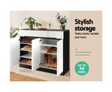 High Gloss Shoe Cabinet Storage Cupboard Drawer - JVEES