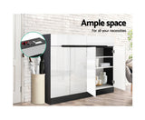 High Gloss Shoe Cabinet Storage Cupboard Drawer - JVEES