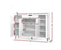 Cabinet Shoes Storage Rack 120cm Organiser White - JVEES