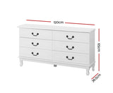 Chest of Drawers Dresser Table Lowboy Storage Cabinet White - JVEES