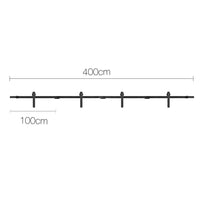 Sliding Barn Door Hardware Track Set Powder Coat Steel Black - 4M - JVEES