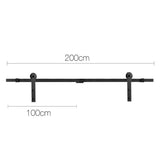 Sliding Barn Door Hardware Track Set Matte Powder Coat Steel Black - 2M - JVEES