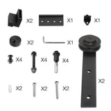 Sliding Barn Door Hardware Track Set Matte Powder Coat Steel Black - 2M - JVEES