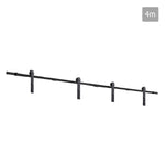 Sliding Barn Door Hardware Track Set Matte Powder Coat Steel Black - 4M