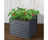 2x Galvanised Steel Raised Garden Bed Instant Planter 100 x 100 x 77cm Aluminium - JVEES