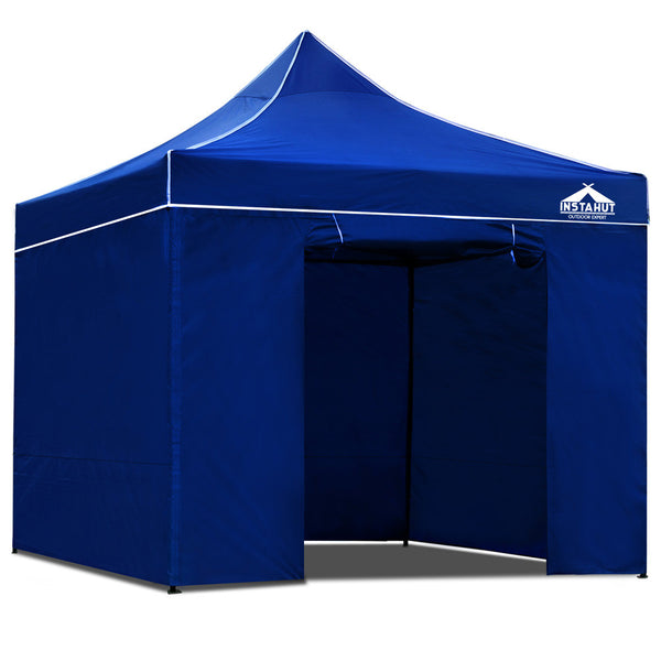 3x3 Pop Up Gazebo Hut with Sandbags Blue