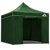 3x3 Pop Up Gazebo Hut with Sandbags Green