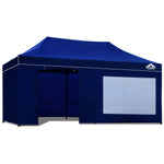 3x6 Pop Up Gazebo Hut with Sandbags Blue