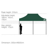 3X6 Pop up – Garden Outdoor Gazebo Green - JVEES