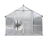 3.1 x 2.5M Polycarbonate Aluminium Greenhouse - Double Door - JVEES