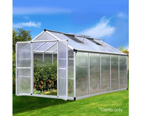 3.1 x 2.5M Polycarbonate Aluminium Greenhouse - Double Door - JVEES