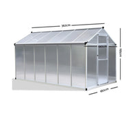 3.62x1.9M Polycarbonate Aluminium Greenhouse - JVEES