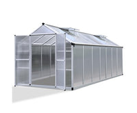 4.1 x 2.5M Polycarbonate Aluminium Greenhouse - Double Door - JVEES