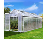 4.1 x 2.5M Polycarbonate Aluminium Greenhouse - Double Door - JVEES