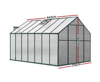 Aluminium Greenhouse Green House Garden Polycarbonate 4.43X2.44M