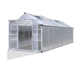 4.7 x 2.5M Polycarbonate Aluminium Green House - Double Door - JVEES