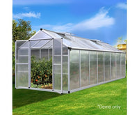 4.7 x 2.5M Polycarbonate Aluminium Green House - Double Door - JVEES