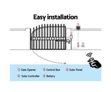 40W Full Solar Auto Swing Gate Opener - 2 x Remote 600kg - JVEES