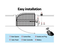 600KG 20W Electric/Solar Power Swing Gate Opener Remote Control - JVEES