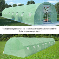 12x3m Polytunnel Greenhouse Steel Frame - Green