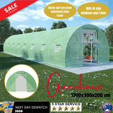 12x3m Polytunnel Greenhouse Steel Frame - Green