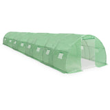 12x3m Polytunnel Greenhouse Steel Frame - Green