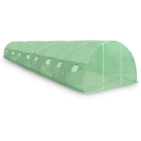 12x3m Polytunnel Greenhouse Steel Frame - Green