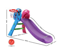 Kids Slide with Basketball Hoop Outdoor Indoor - Purple - JVEES