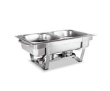 9L Bain Marie Chafing Dish 4.5Lx2 Stainless Steel - JVEES